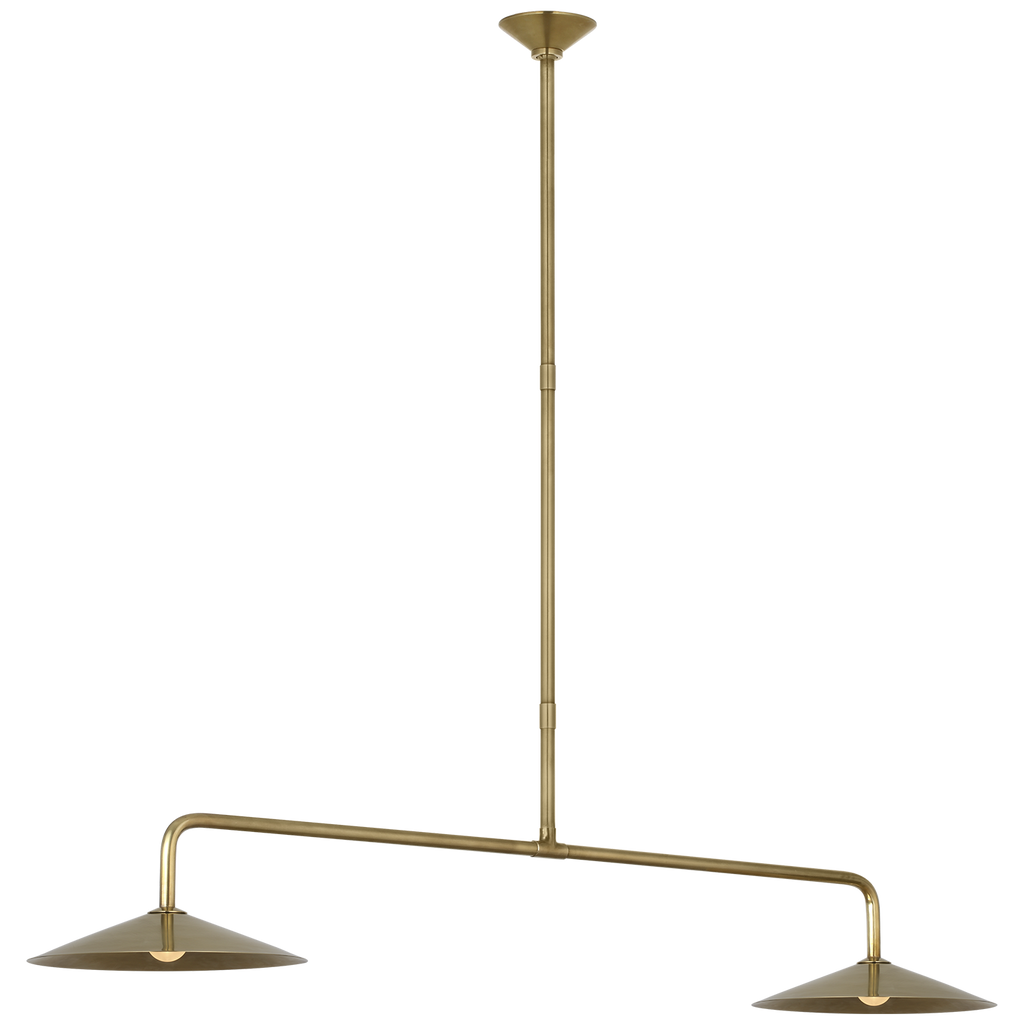 Ponce 62" Linear Pendant | Hand-Rubbed Antique Brass | Hand-Rubbed Antique Brass Shades