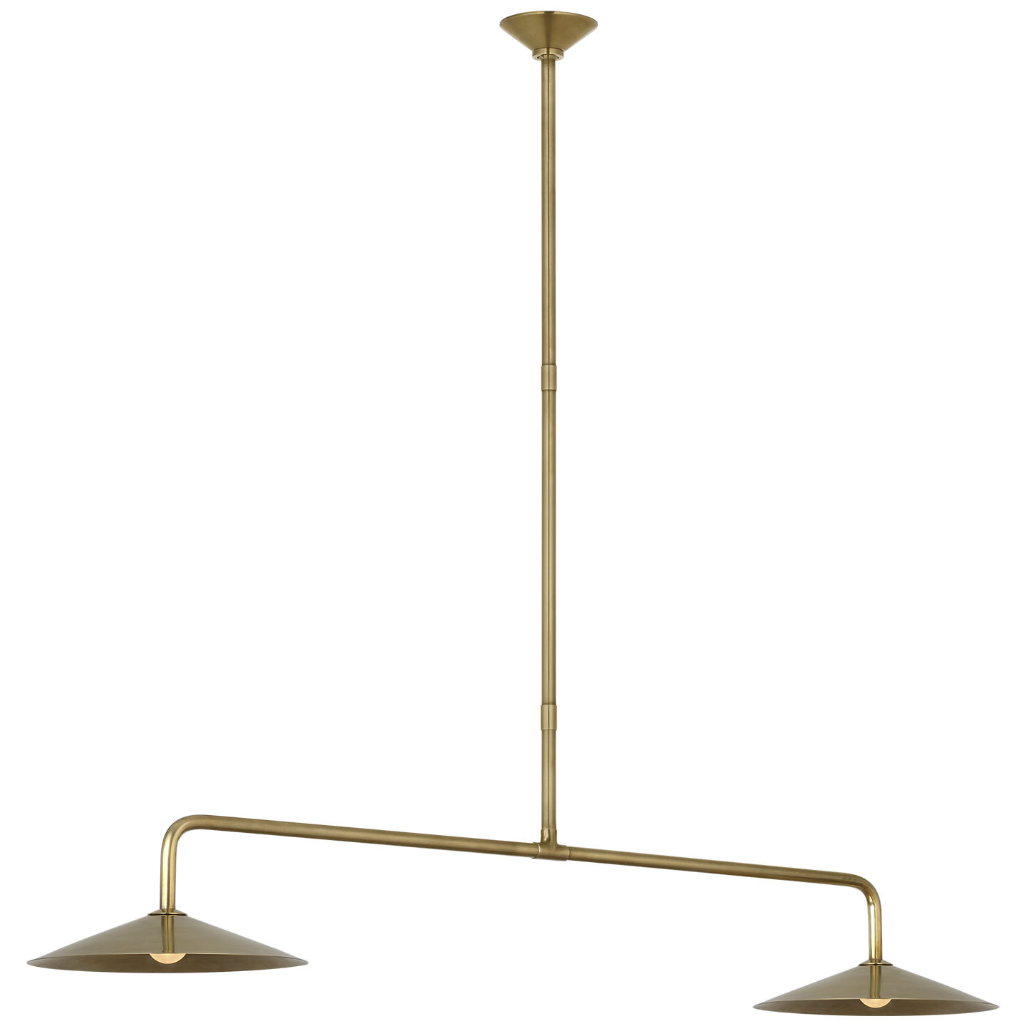 Ponce 62" Linear Pendant | Hand-Rubbed Antique Brass | Hand-Rubbed Antique Brass Shades