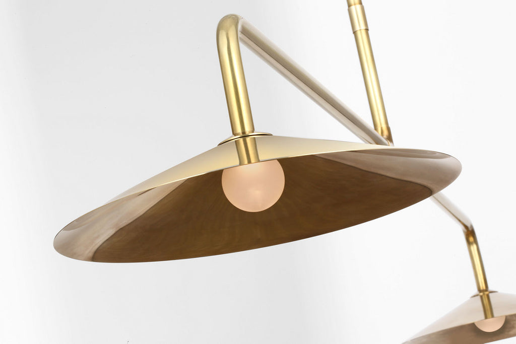 Ponce 62" Linear Pendant | Hand-Rubbed Antique Brass | Hand-Rubbed Antique Brass Shades