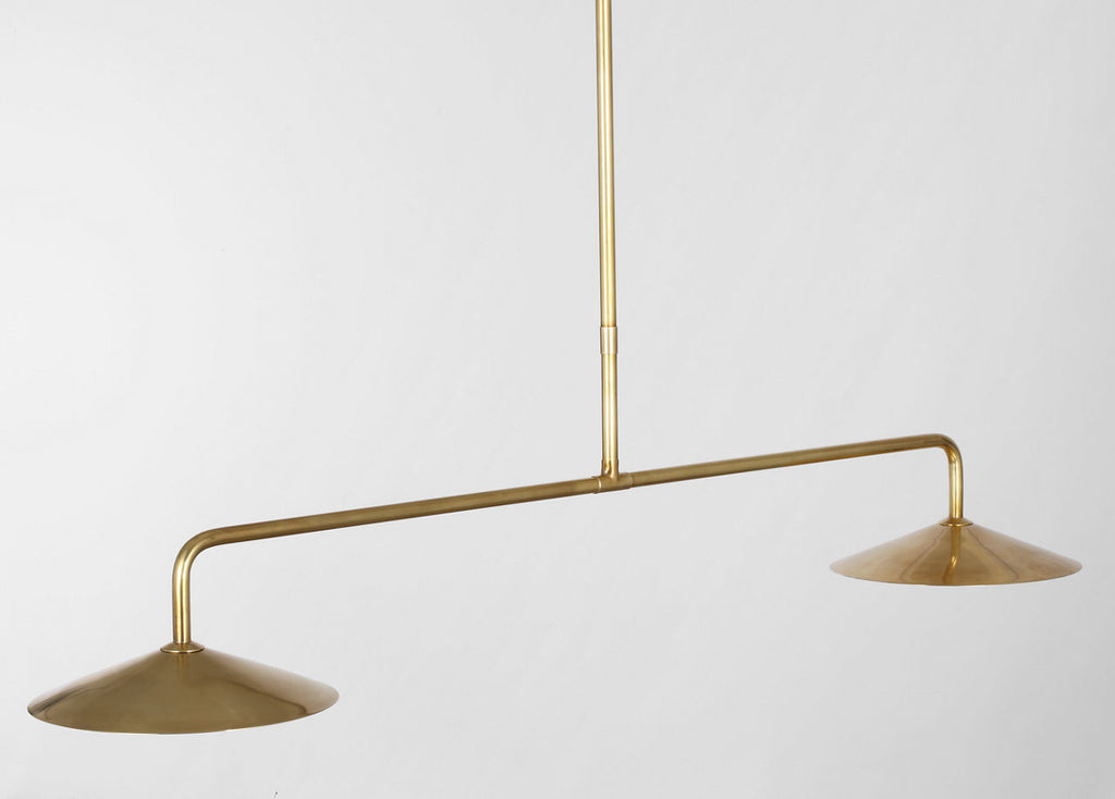 Ponce 62" Linear Pendant | Hand-Rubbed Antique Brass | Hand-Rubbed Antique Brass Shades