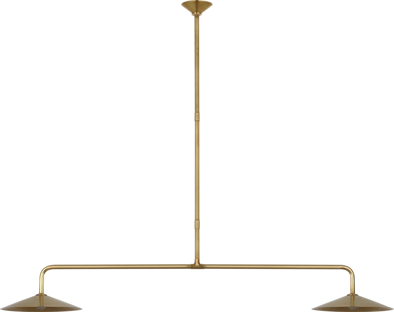 Ponce 62" Linear Pendant | Hand-Rubbed Antique Brass | Hand-Rubbed Antique Brass Shades