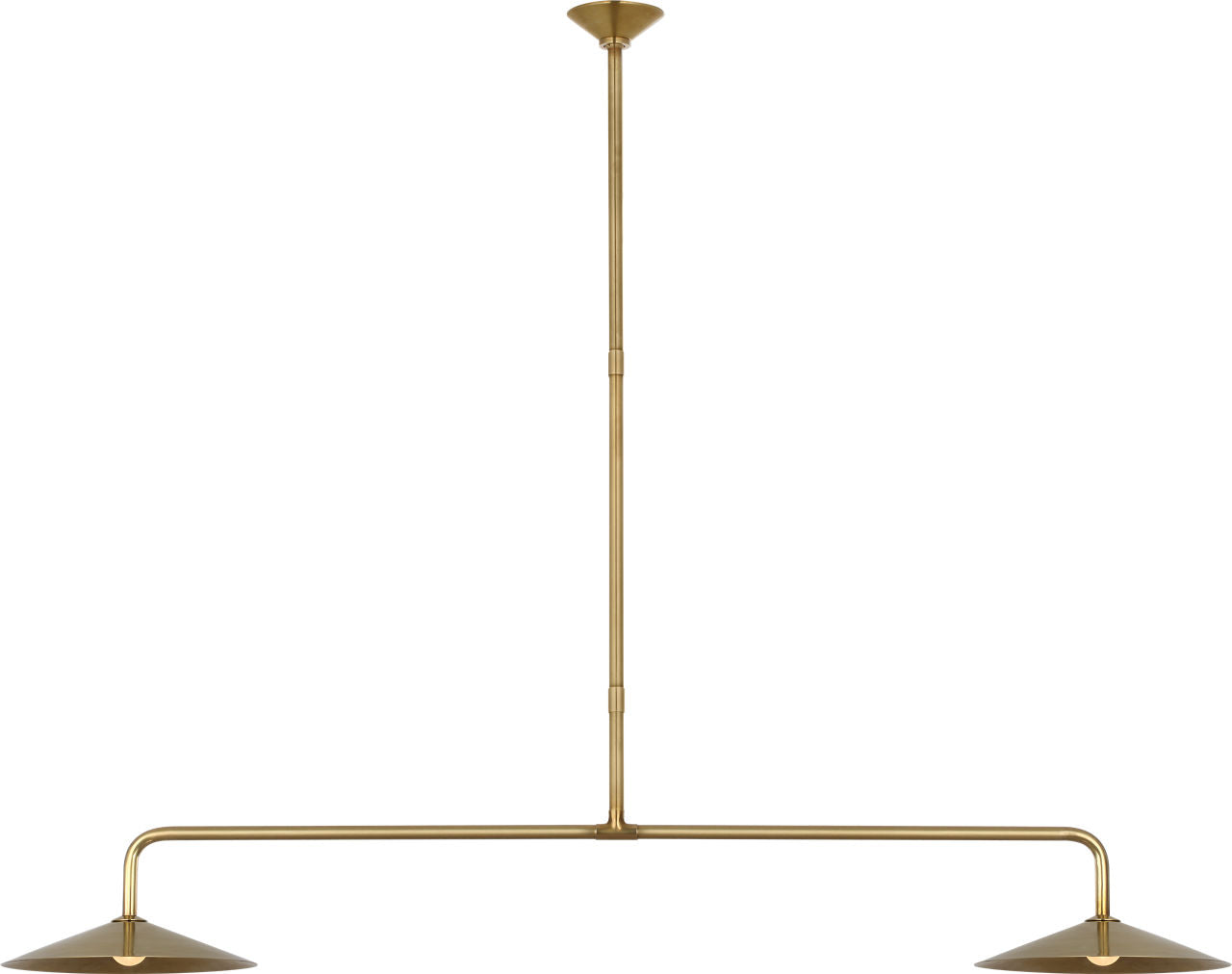 Ponce 62" Linear Pendant | Hand-Rubbed Antique Brass | Hand-Rubbed Antique Brass Shades