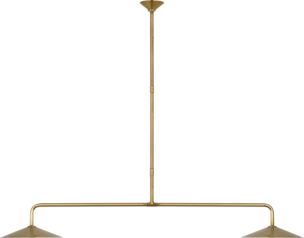 Ponce 62" Linear Pendant | Hand-Rubbed Antique Brass | Hand-Rubbed Antique Brass Shades