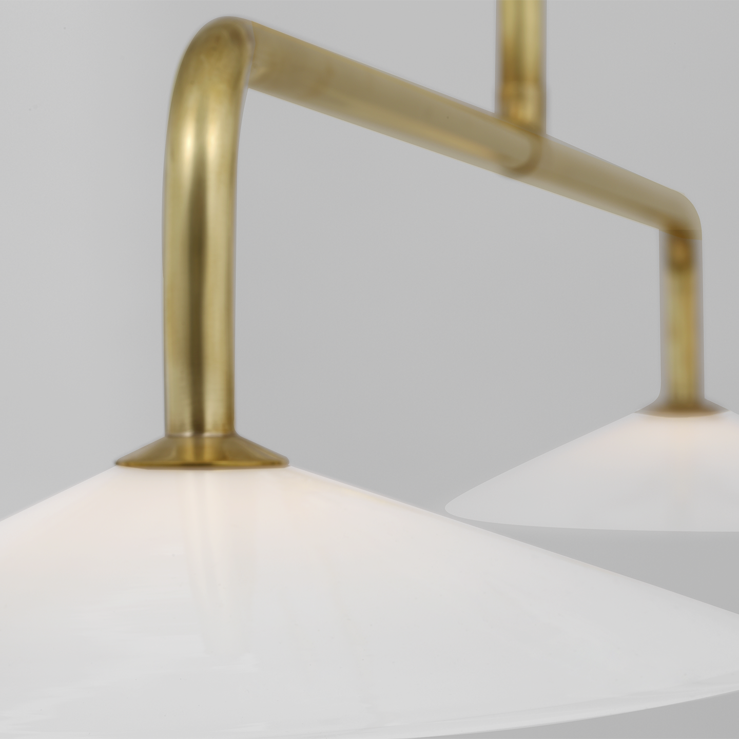 Ponce 62" Linear Pendant | Hand-Rubbed Antique Brass | Milk White Glass Shades