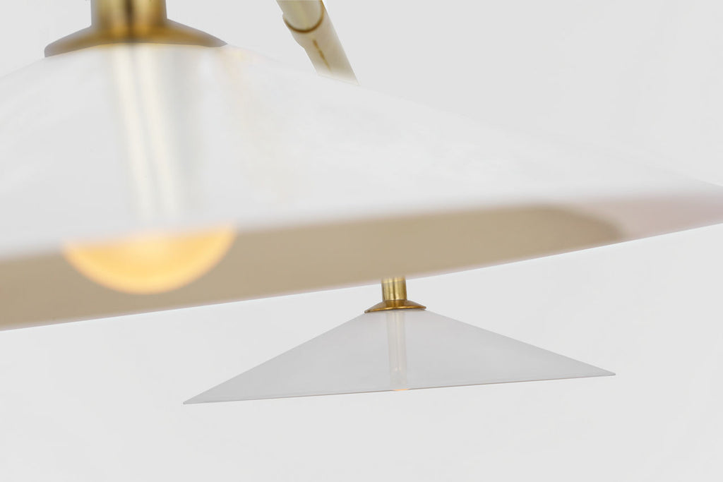 Ponce 62" Linear Pendant | Hand-Rubbed Antique Brass | Milk White Glass Shades