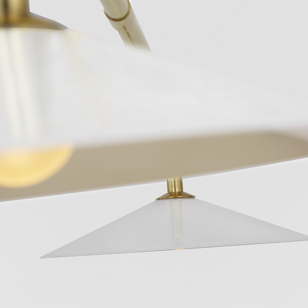 Ponce 62" Linear Pendant | Hand-Rubbed Antique Brass | Milk White Glass Shades