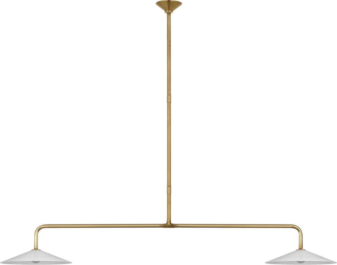 Ponce 62" Linear Pendant | Hand-Rubbed Antique Brass | Milk White Glass Shades
