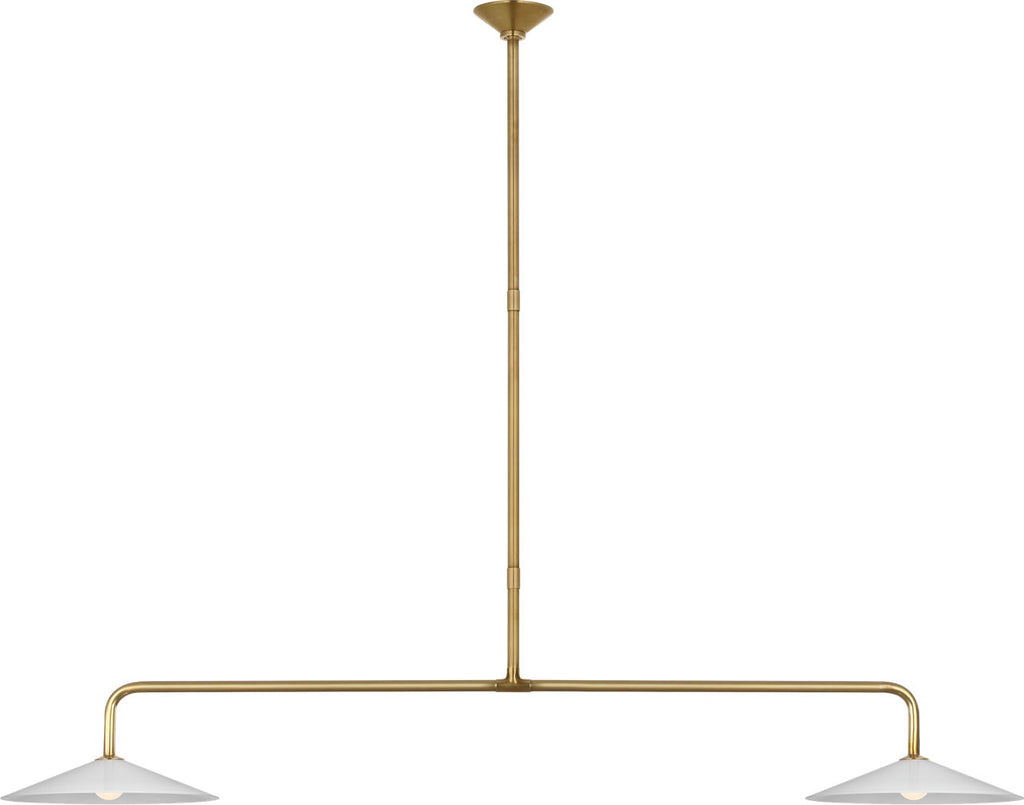 Ponce 62" Linear Pendant | Hand-Rubbed Antique Brass | Milk White Glass Shades