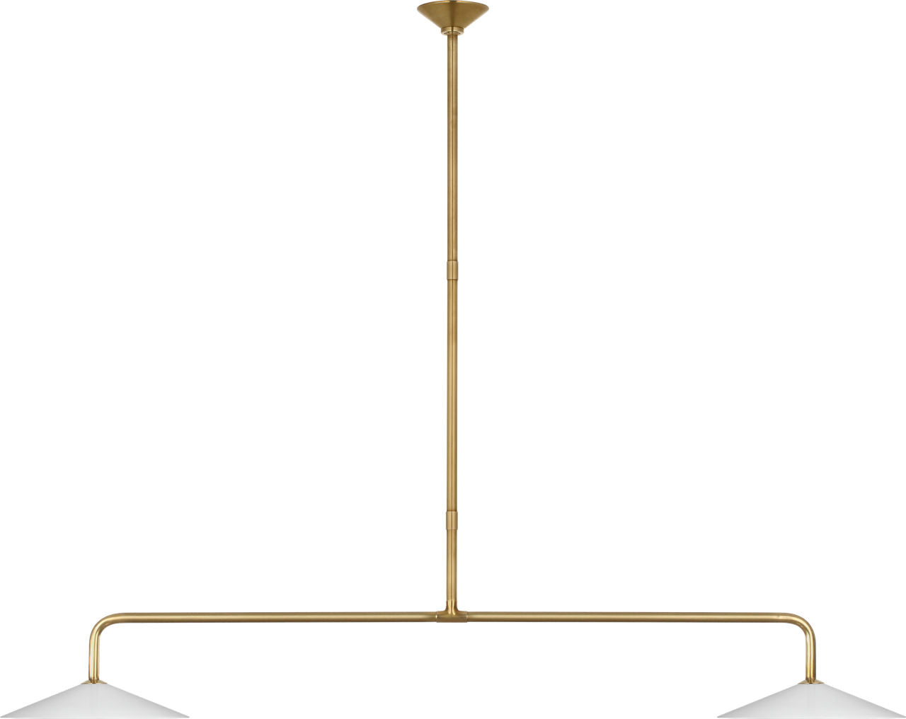 Ponce 62" Linear Pendant | Hand-Rubbed Antique Brass | Milk White Glass Shades