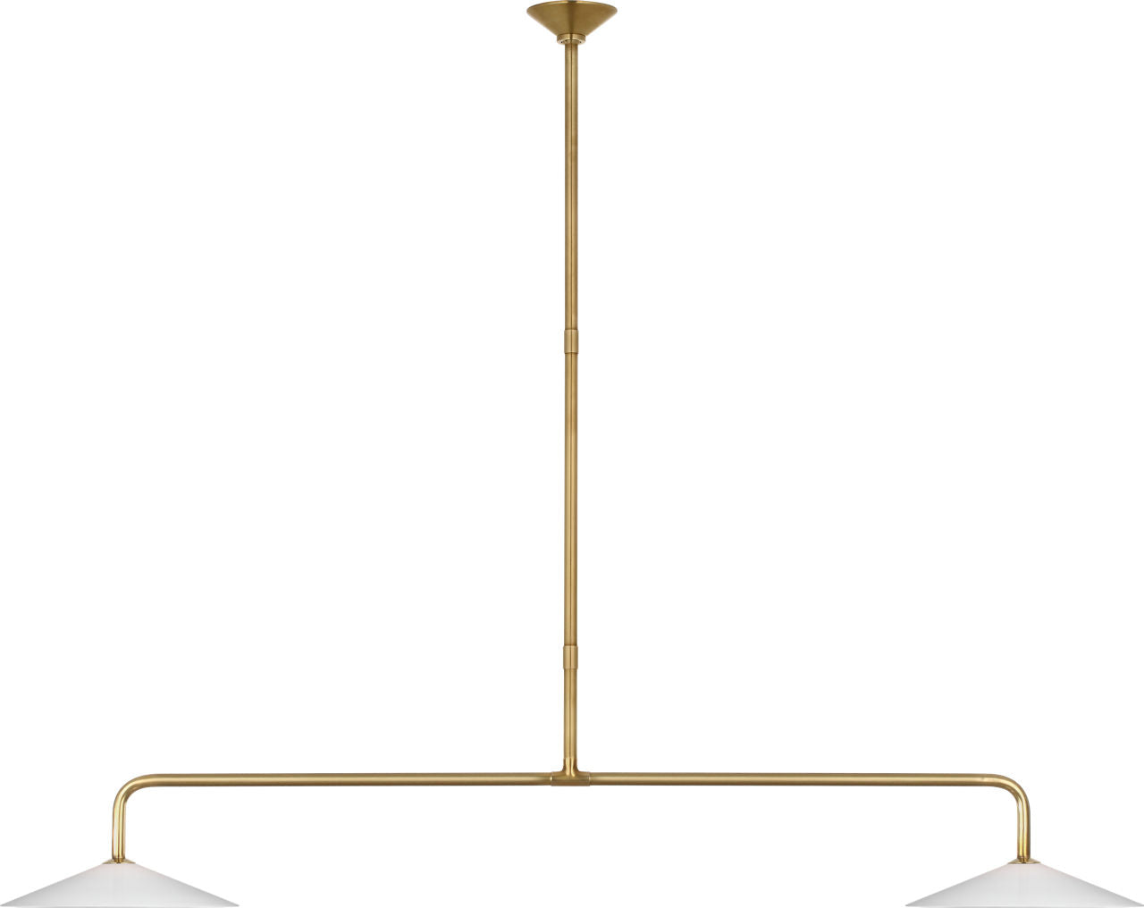 Ponce 62" Linear Pendant | Hand-Rubbed Antique Brass | Milk White Glass Shades
