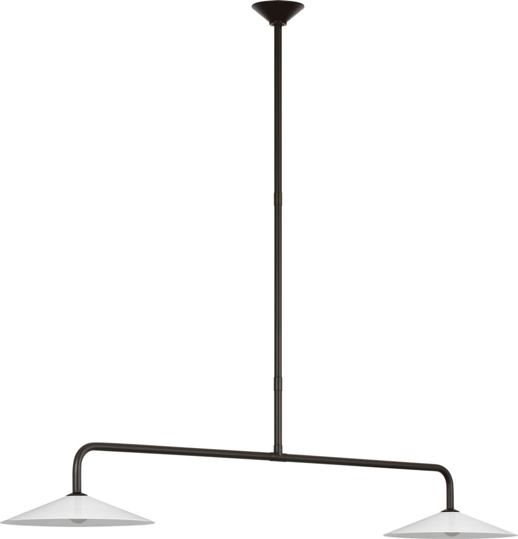 Ponce 62" Linear Pendant | Modern Iron | Milk White Glass Shades