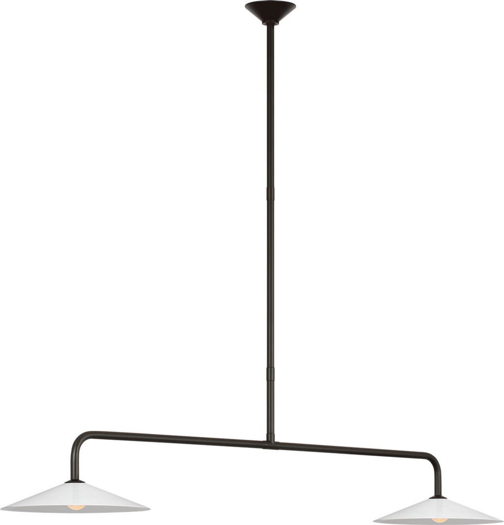Ponce 62" Linear Pendant | Modern Iron | Milk White Glass Shades