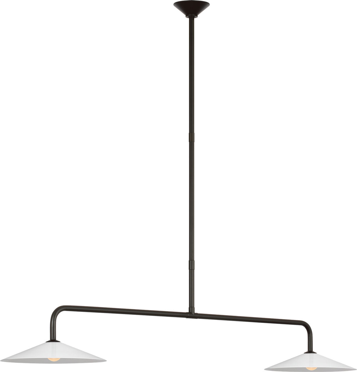 Ponce 62" Linear Pendant | Modern Iron | Milk White Glass Shades