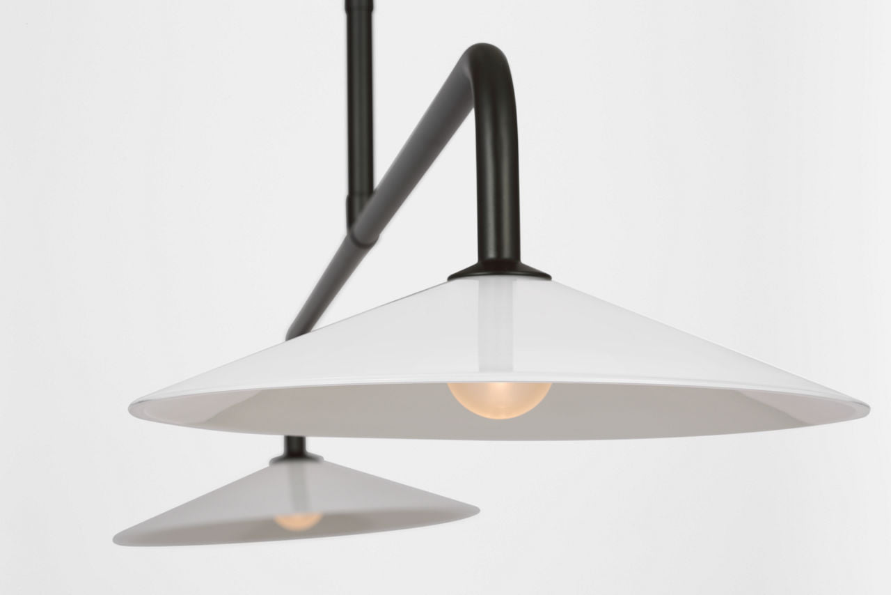 Ponce 62" Linear Pendant | Modern Iron | Milk White Glass Shades