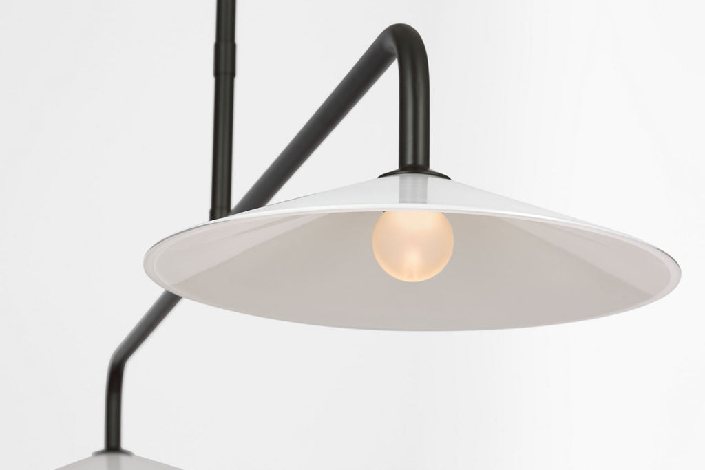 Ponce 62" Linear Pendant | Modern Iron | Milk White Glass Shades