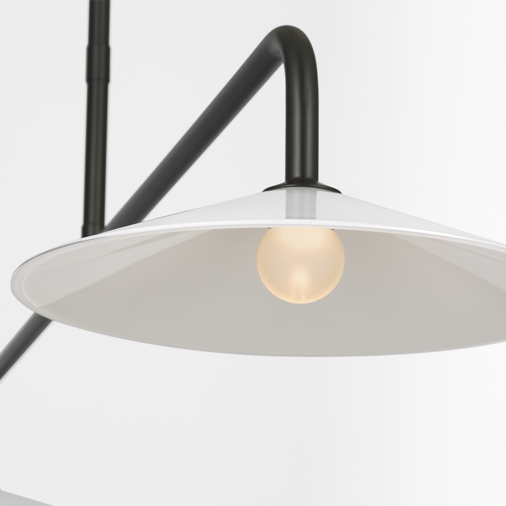 Ponce 62" Linear Pendant | Modern Iron | Milk White Glass Shades