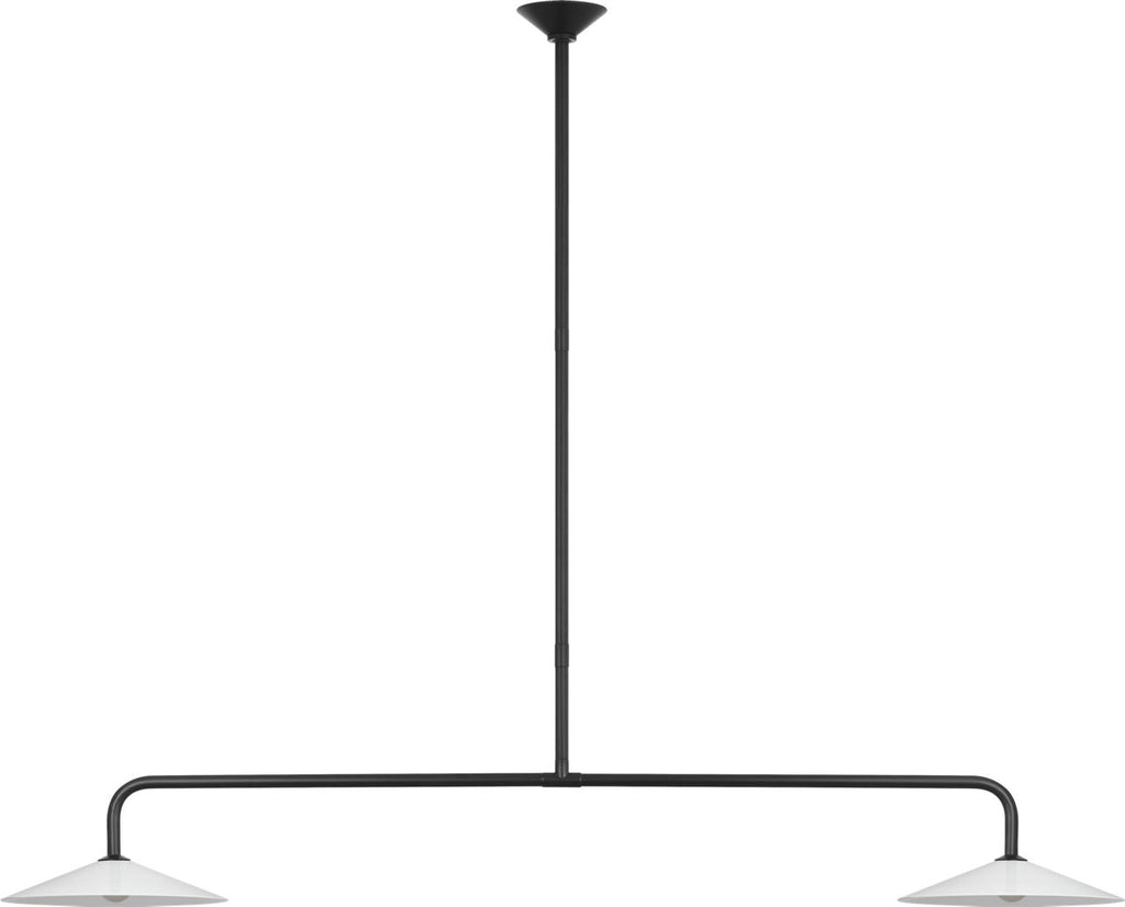 Ponce 62" Linear Pendant | Modern Iron | Milk White Glass Shades