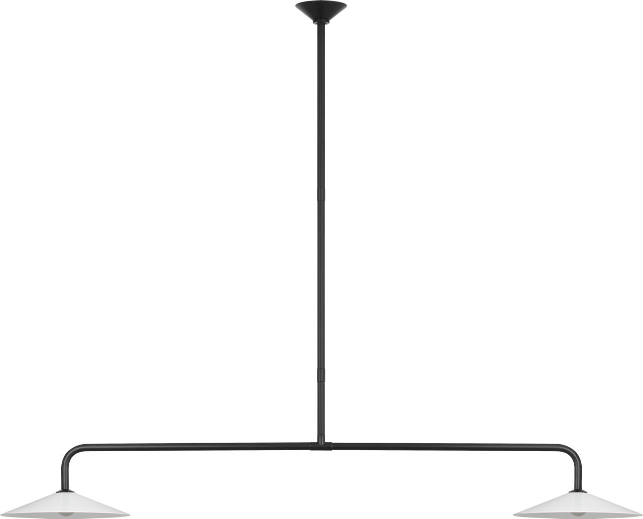 Ponce 62" Linear Pendant | Modern Iron | Milk White Glass Shades