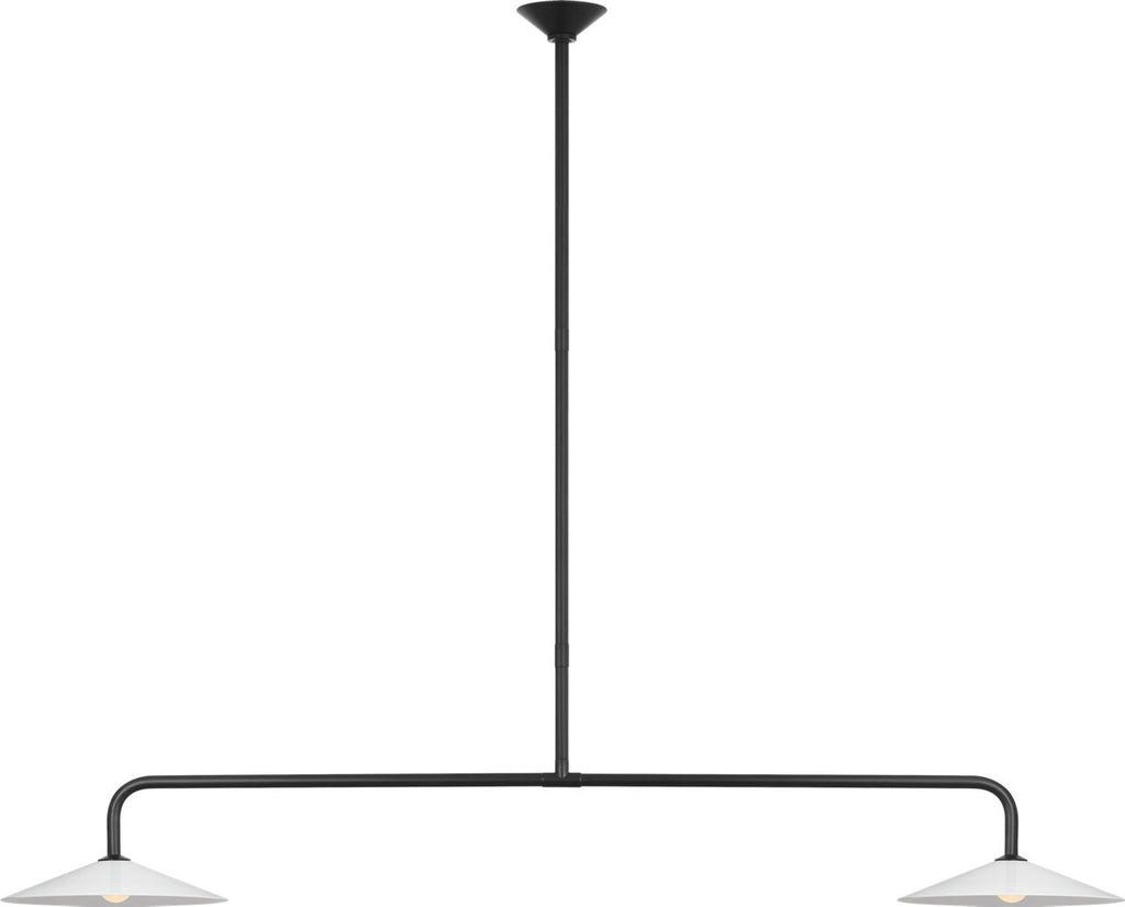 Ponce 62" Linear Pendant | Modern Iron | Milk White Glass Shades
