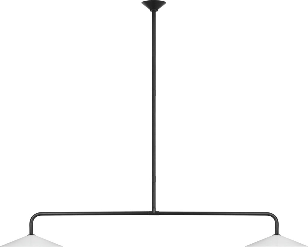 Ponce 62" Linear Pendant | Modern Iron | Milk White Glass Shades