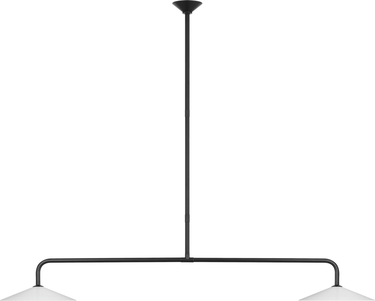 Ponce 62" Linear Pendant | Modern Iron | Milk White Glass Shades