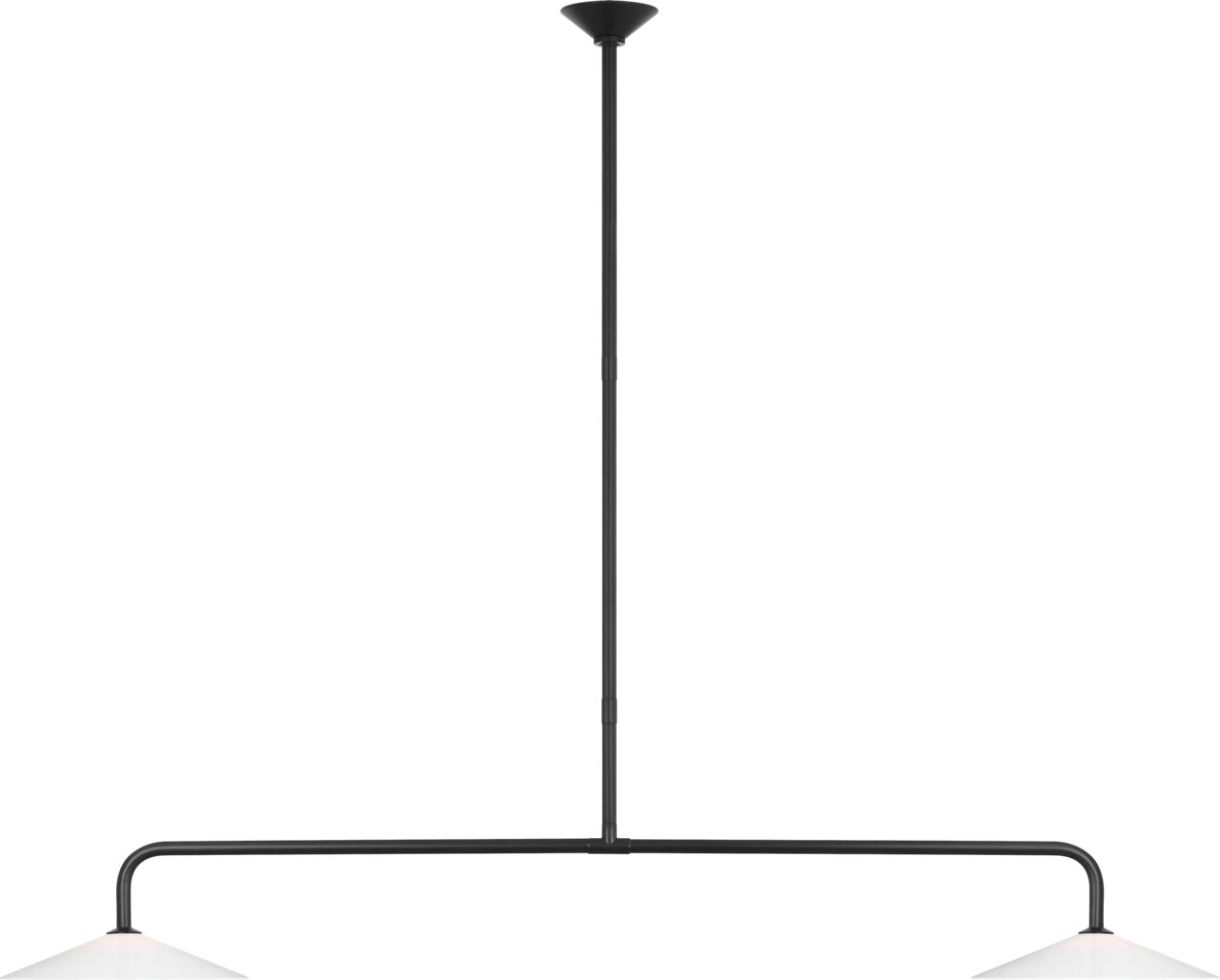 Ponce 62" Linear Pendant | Modern Iron | Milk White Glass Shades