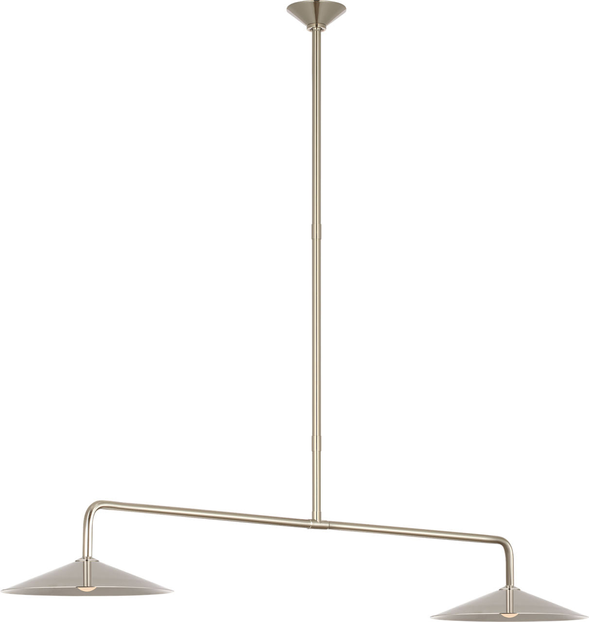 Ponce 62" Linear Pendant | Polished Nickel | Polished Nickel Shades