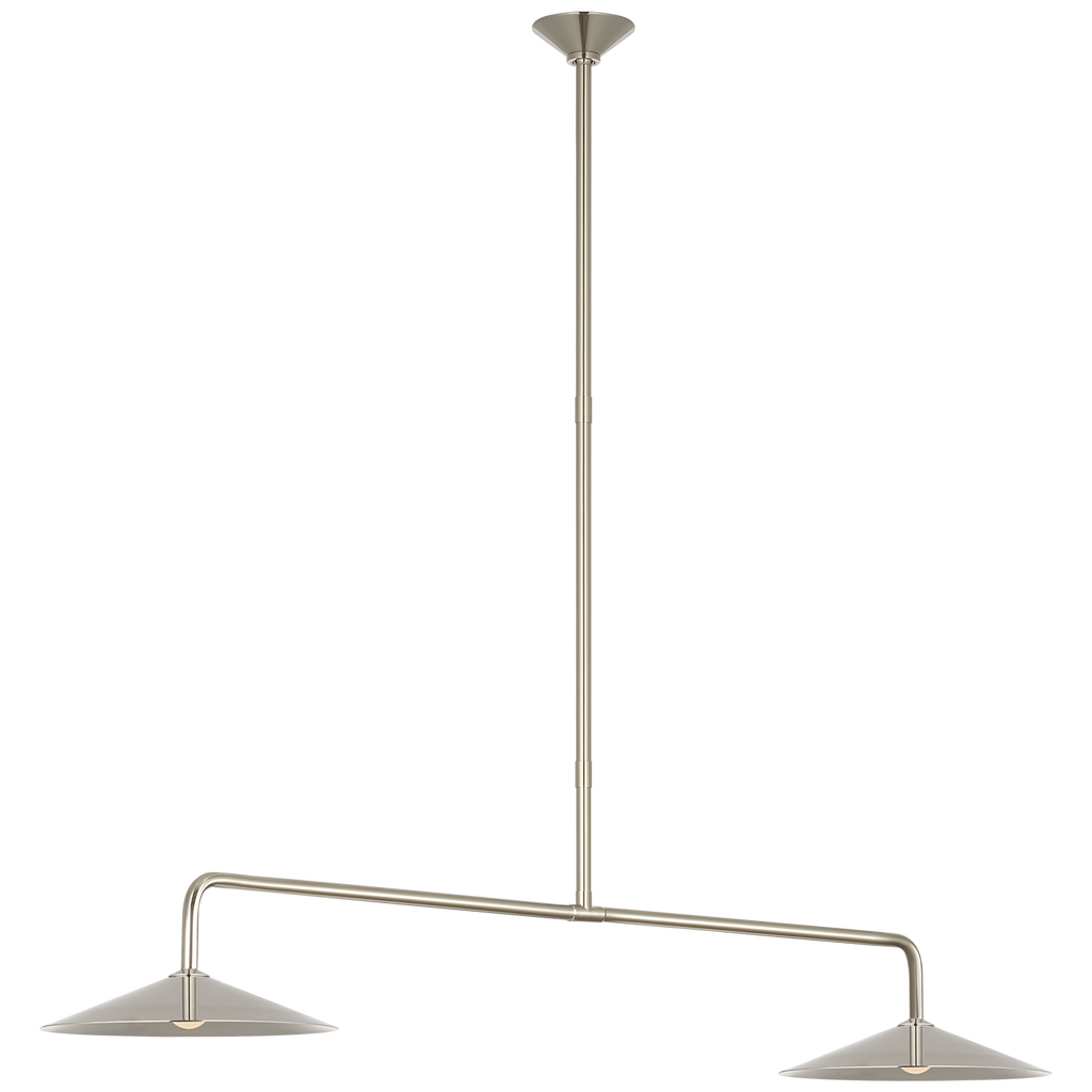 Ponce 62" Linear Pendant | Polished Nickel | Polished Nickel Shades