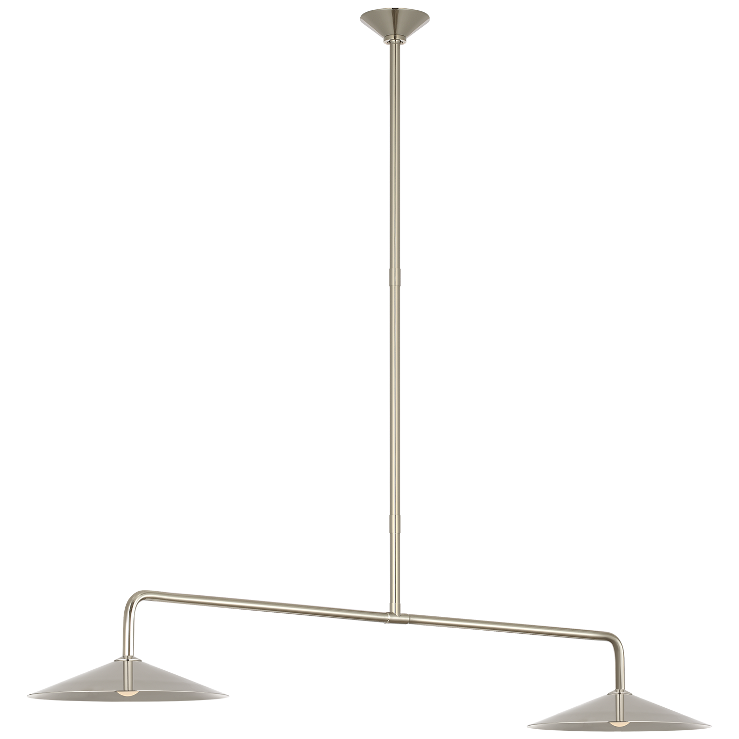 Ponce 62" Linear Pendant | Polished Nickel | Polished Nickel Shades