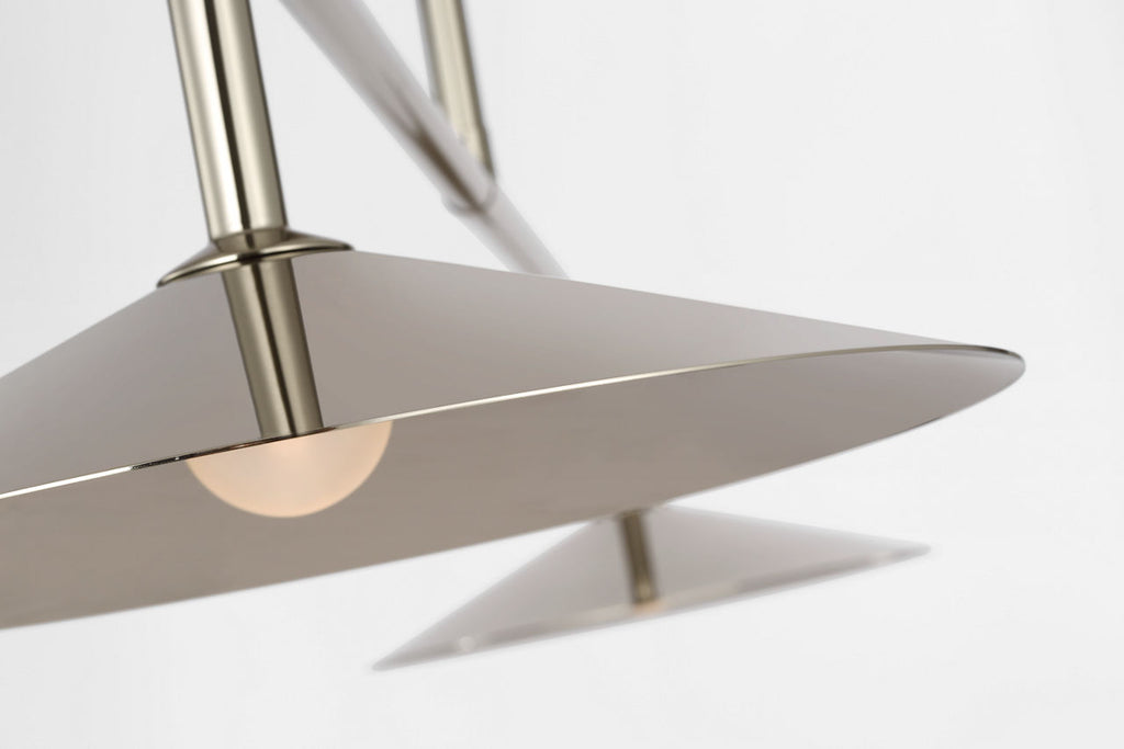 Ponce 62" Linear Pendant | Polished Nickel | Polished Nickel Shades