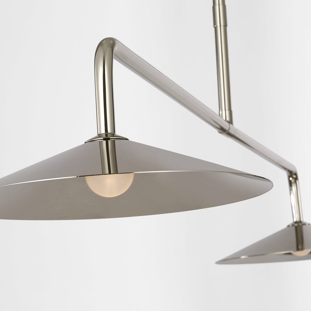 Ponce 62" Linear Pendant | Polished Nickel | Polished Nickel Shades