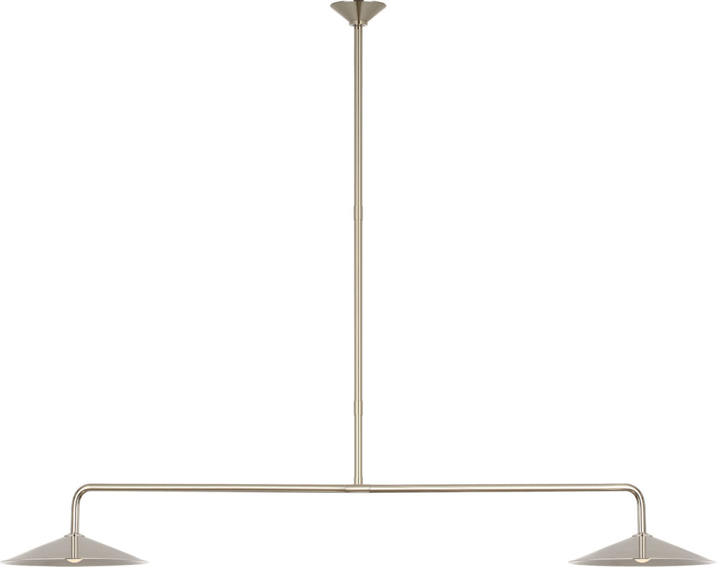 Ponce 62" Linear Pendant | Polished Nickel | Polished Nickel Shades