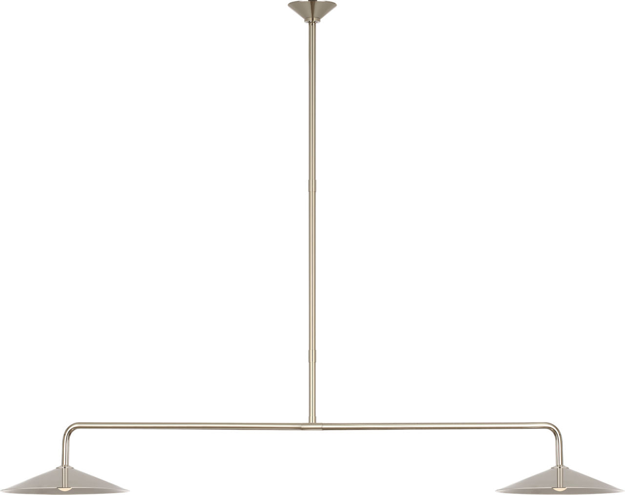 Ponce 62" Linear Pendant | Polished Nickel | Polished Nickel Shades