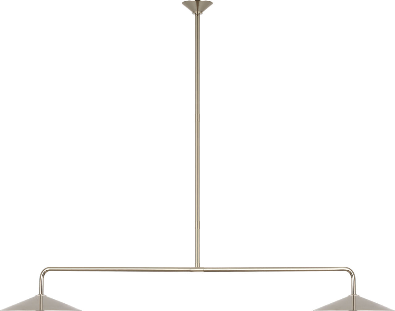 Ponce 62" Linear Pendant | Polished Nickel | Polished Nickel Shades