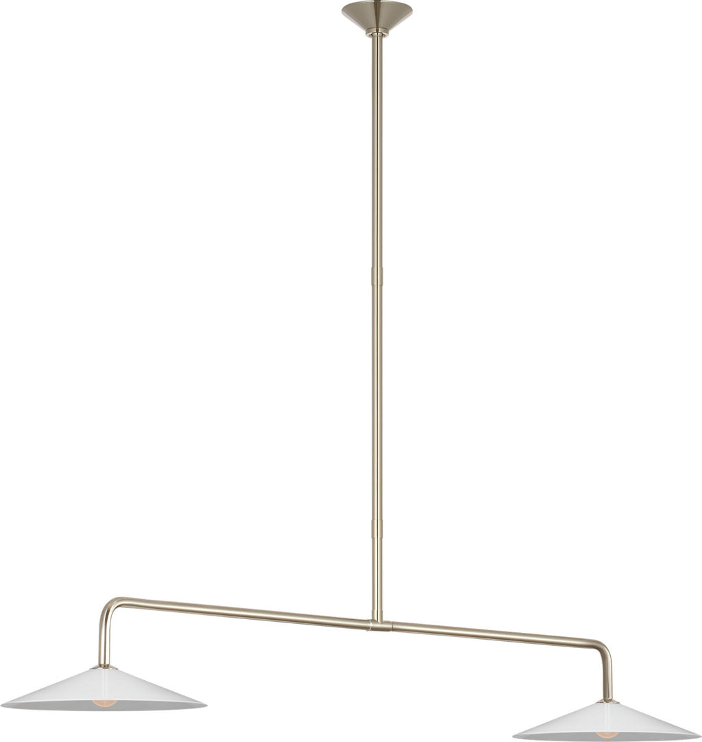 Ponce 62" Linear Pendant | Polished Nickel | Milk White Glass Shades