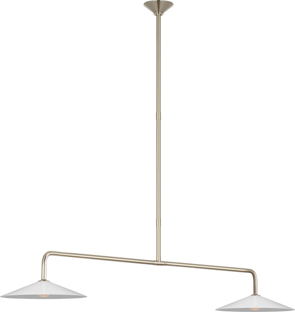 Ponce 62" Linear Pendant | Polished Nickel | Milk White Glass Shades