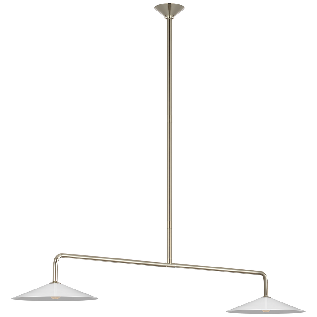 Ponce 62" Linear Pendant | Polished Nickel | Milk White Glass Shades
