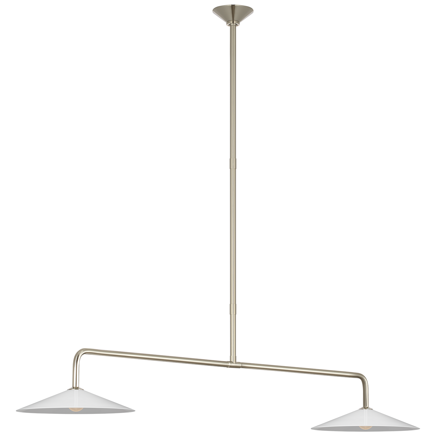 Ponce 62" Linear Pendant | Polished Nickel | Milk White Glass Shades