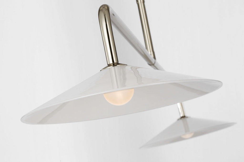 Ponce 62" Linear Pendant | Polished Nickel | Milk White Glass Shades