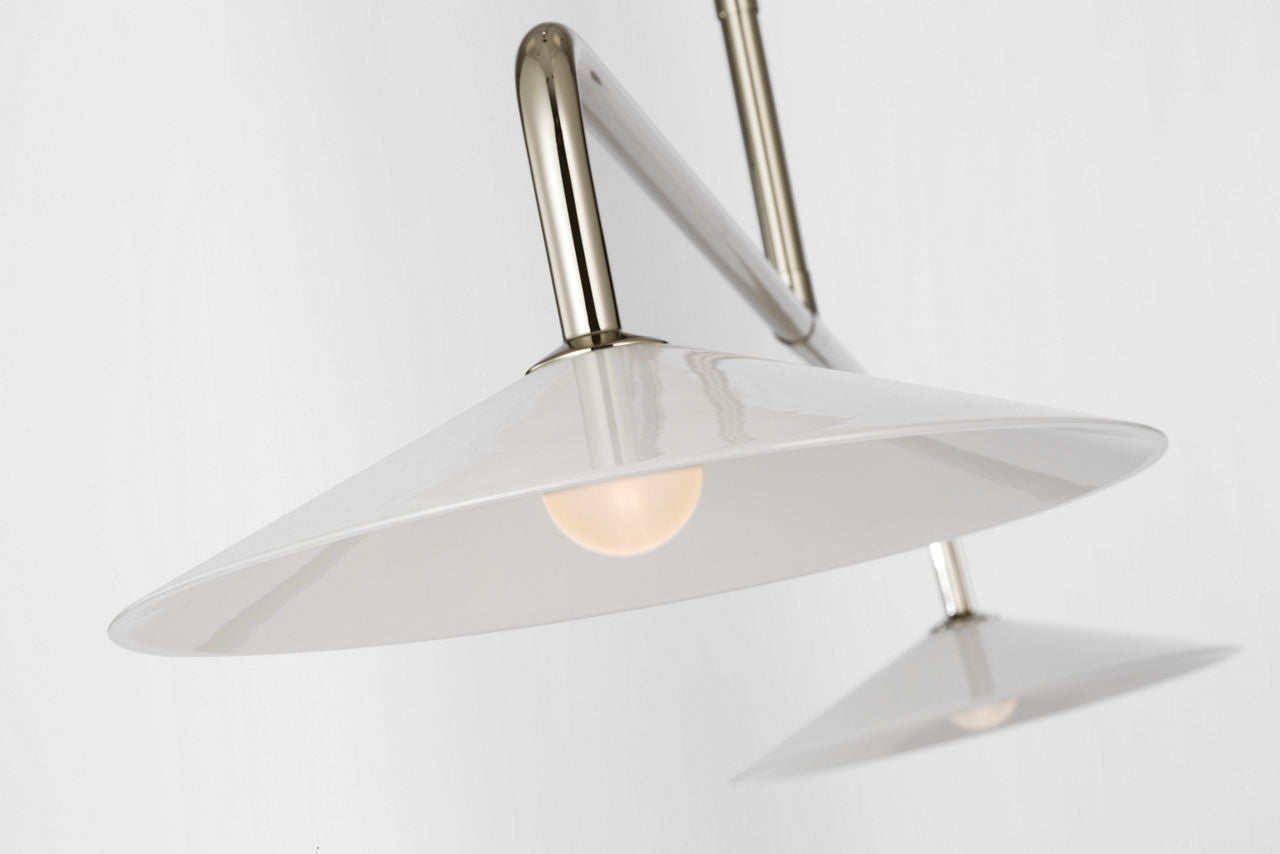 Ponce 62" Linear Pendant | Polished Nickel | Milk White Glass Shades