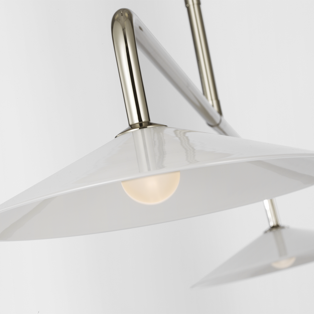 Ponce 62" Linear Pendant | Polished Nickel | Milk White Glass Shades