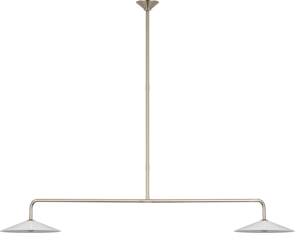 Ponce 62" Linear Pendant | Polished Nickel | Milk White Glass Shades
