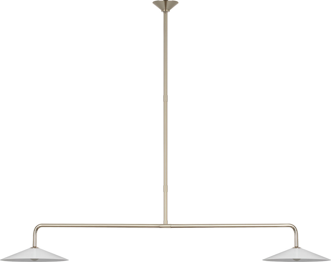Ponce 62" Linear Pendant | Polished Nickel | Milk White Glass Shades