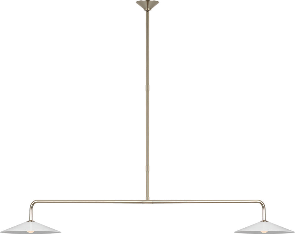 Ponce 62" Linear Pendant | Polished Nickel | Milk White Glass Shades