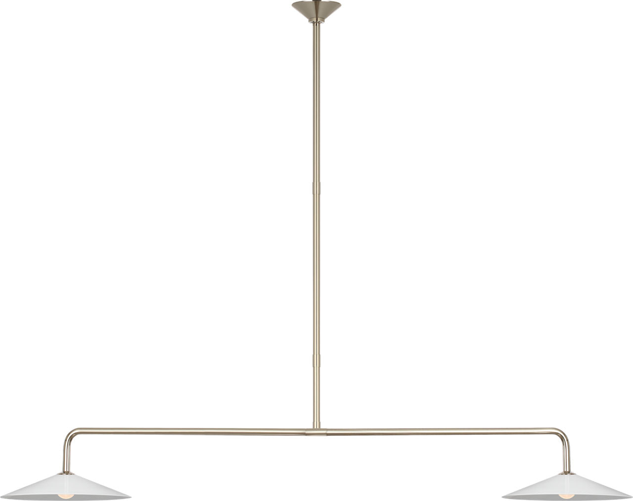 Ponce 62" Linear Pendant | Polished Nickel | Milk White Glass Shades