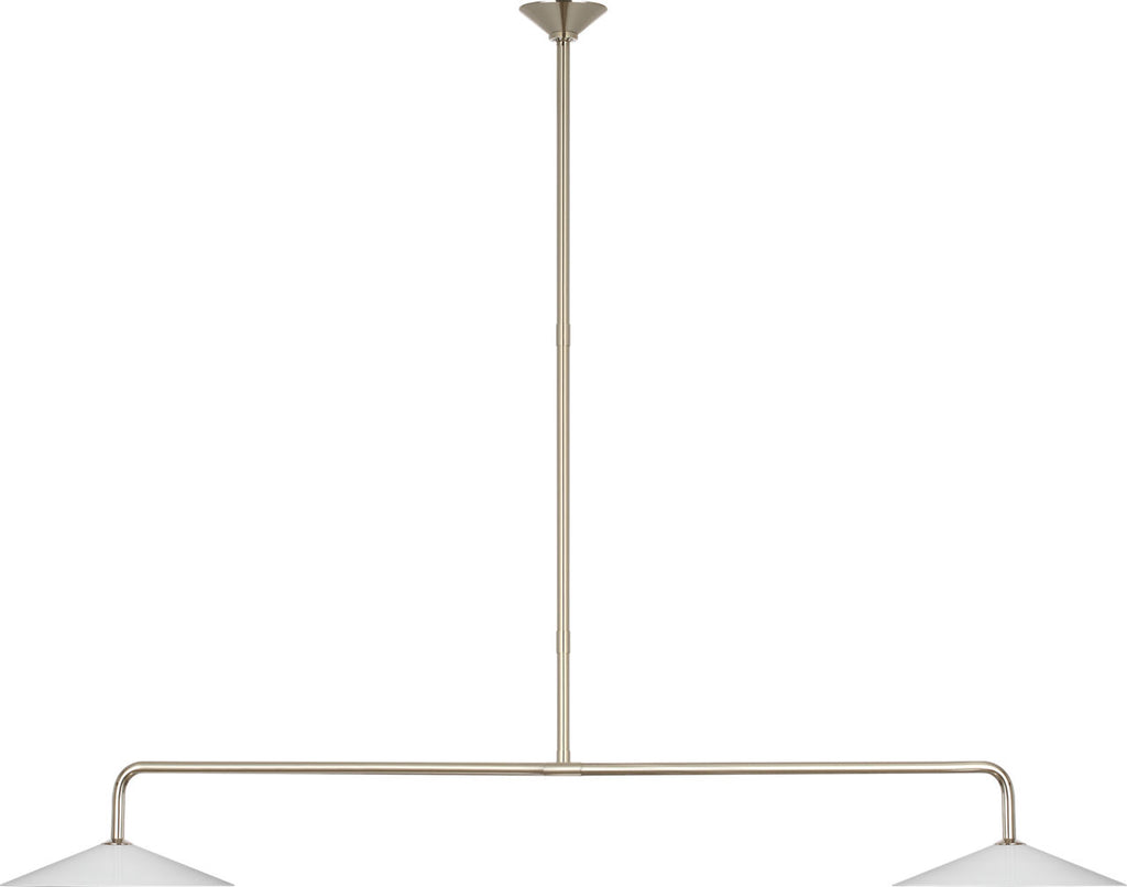 Ponce 62" Linear Pendant | Polished Nickel | Milk White Glass Shades