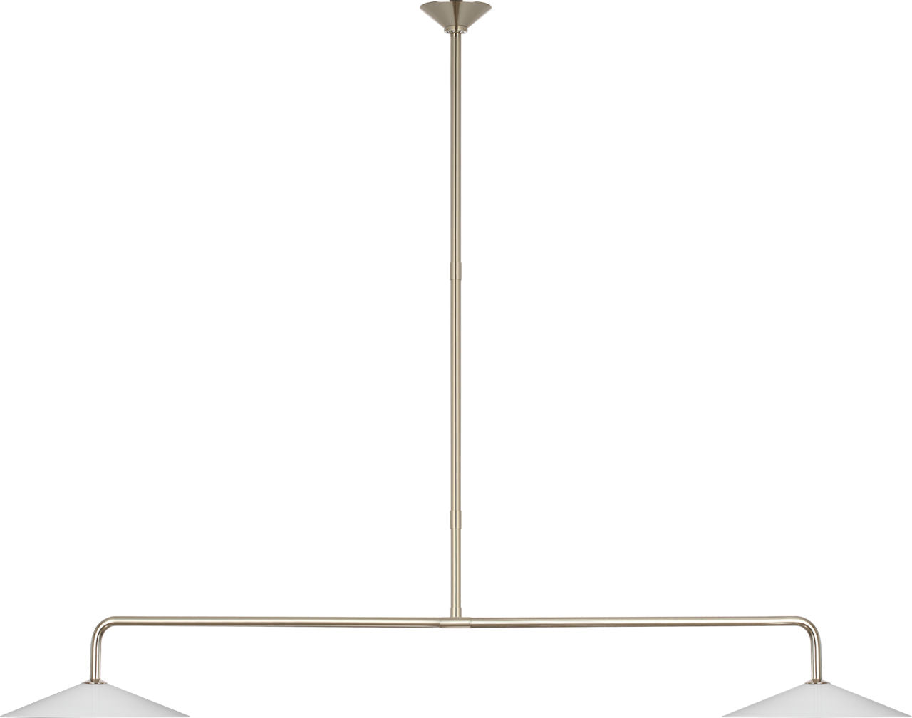 Ponce 62" Linear Pendant | Polished Nickel | Milk White Glass Shades