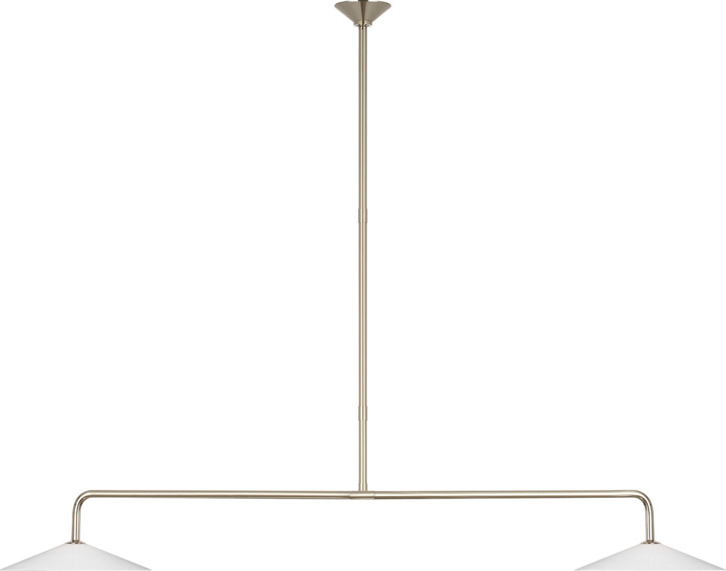Ponce 62" Linear Pendant | Polished Nickel | Milk White Glass Shades