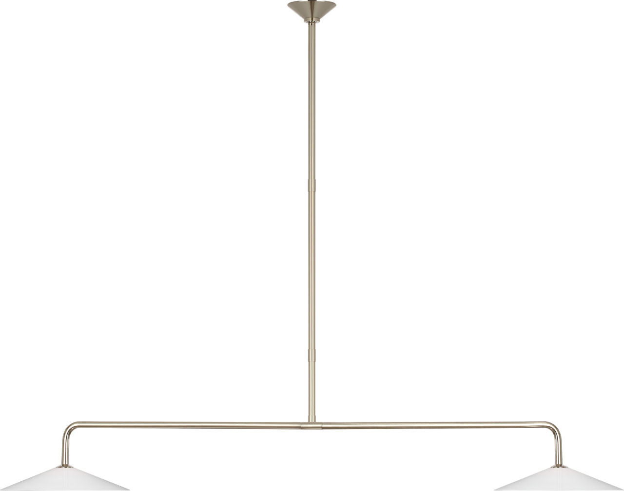 Ponce 62" Linear Pendant | Polished Nickel | Milk White Glass Shades