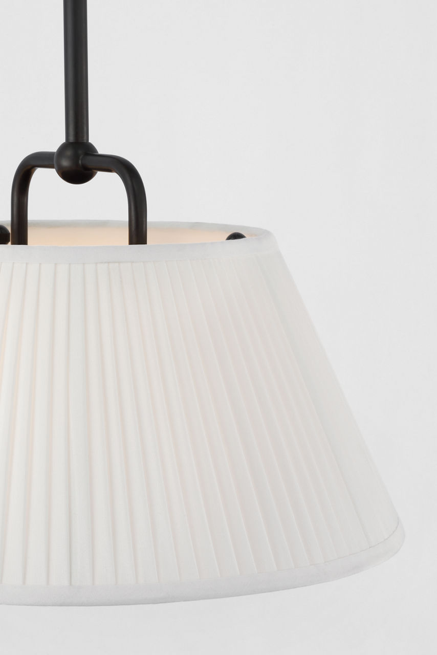 Serrato 14" Hanging Shade | Bronze | Silk Pleat Shade